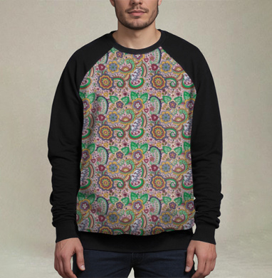 Спокойный цветочный, Свитшот мужской 3D / хлопок