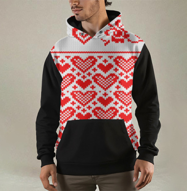 Теплые сердца, Толстовка мужская Regular 3D