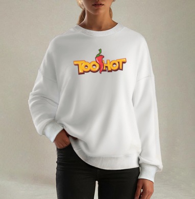 TooHot / СлишкомГорячо, Свитшот оверсайз белый женский
