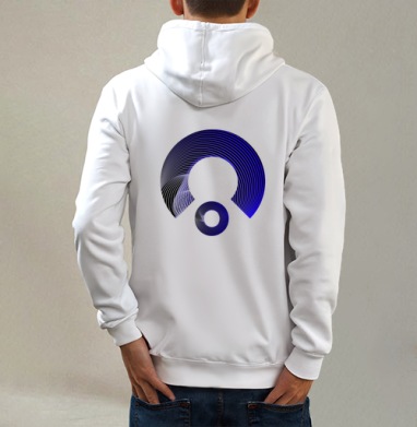 Main logo purple / Основное фиолетовое лого, Толстовка на молнии, печать на спине. муж. белая v3 320гр