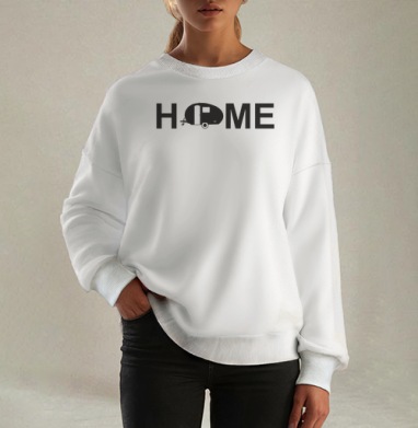 Самоделка logo_home_05.png, Свитшот оверсайз белый женский