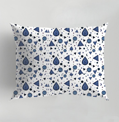 Геометрический блестящий паттерн, Подушка декоративная 50х70 см