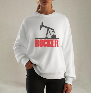 siBEARia Rocker / siBEARia Рокер, Свитшот оверсайз белый женский
