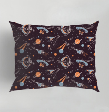 Ретро-футуристичная иллюстрация космоса и кораблей - Designed by Alenka Karabanova 
