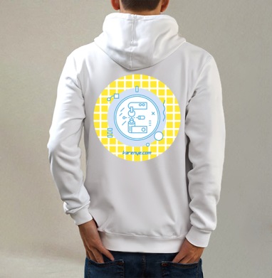 VARENYE T-SHIRT LETTER E / ФУТБОЛКА ВАРЕНЬЕ БУКВА Е, Толстовка на молнии, печать на спине. муж. белая v3 320гр