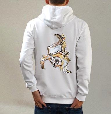 Я слышу море, Толстовка на молнии, печать на спине. муж. белая v3 320гр