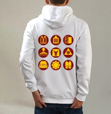 Минималистичный паттерн с продуктами питания в бордовом цвете - kunta printshop