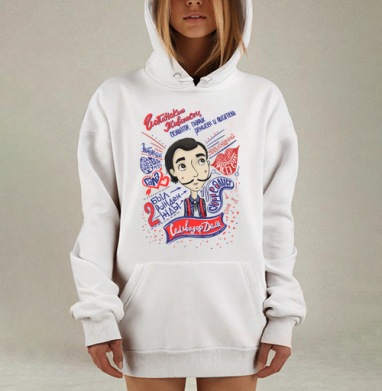 Яркий мультяшный портрет Сальвадора Дали, Hoodie Mjhigh Dig, оверсайз, утепленная
