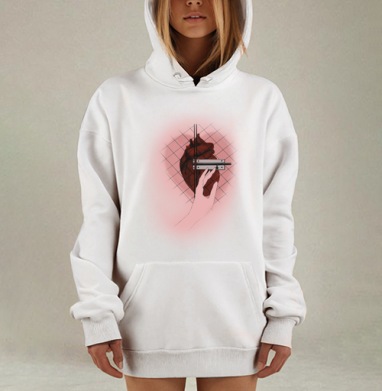 Открытое сердце, Hoodie Mjhigh Dig, оверсайз, утепленная