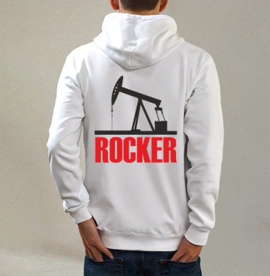 siBEARia Rocker / siBEARia Рокер, Толстовка на молнии, печать на спине. муж. белая v3 320гр