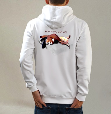 so cute / Такая милота, Толстовка на молнии, печать на спине. муж. белая v3 320гр