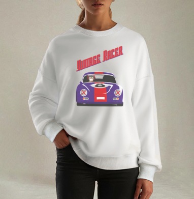 Vintage Racer / Винтажный гонщик ода классическим гонкам скорость и драйв, Свитшот оверсайз белый женский
