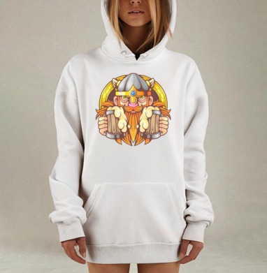 Пивной Викинг, Hoodie Mjhigh Dig, оверсайз, утепленная