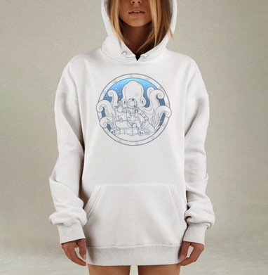 Тайны океана, Hoodie Mjhigh Dig, оверсайз, утепленная