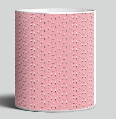 Нежные белые цветы на розовом фоне цветочный паттерн / White floral pattern - Магазин футболок AnnArtshock - Дизайнерские принты