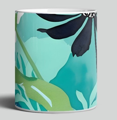 Modern Teal Floral Composition / Абстрактная бирюзовая цветочная композиция - Магазин футболок RazzhivinaKs - Дизайнерские принты