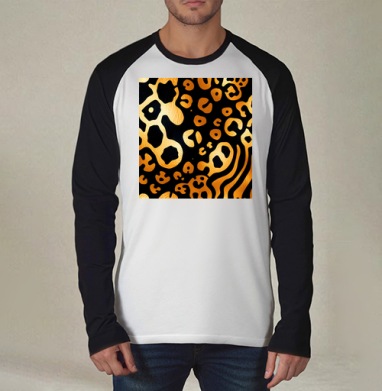 Golden Leopard Pattern / Золотой леопардовый узор для вашего дома, Футболка длинный рукав / Мужчинам / Реглан / Принт