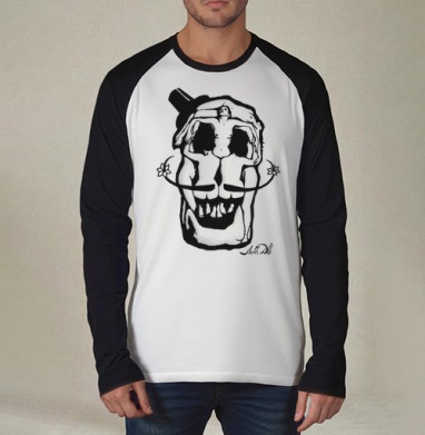 Dali Skull, Футболка длинный рукав / Мужчинам / Реглан / Принт