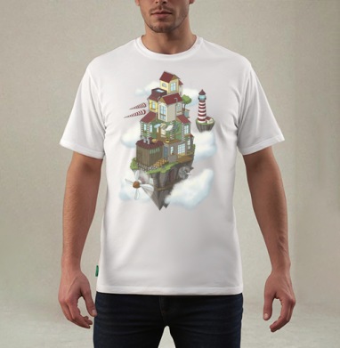 Flying house, Футболка мужская REGULAR белая