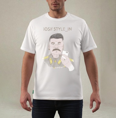 Ироничный портрет iOSif STYLE_IN в стиле ретро, Футболка мужская REGULAR белая