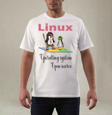 Два Пингвина Linux Операционная Система Свободный Исходный Код - Магазин футболок Wladimir. Дизайнерские принты.