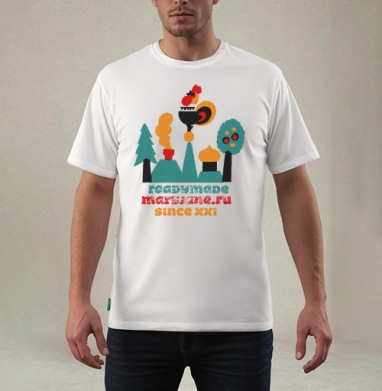 Русская деревня с петухом и храмом since xxi, Футболка мужская REGULAR белая