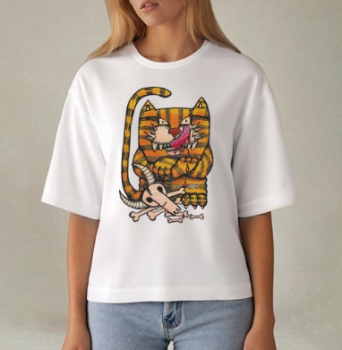 Badass Striped Cat / Дерзкий полосатый кот триумф инстинкта кошачьих - #футболки #майки #свитшоты #сумки #наклейки #постеры #подарки #радость