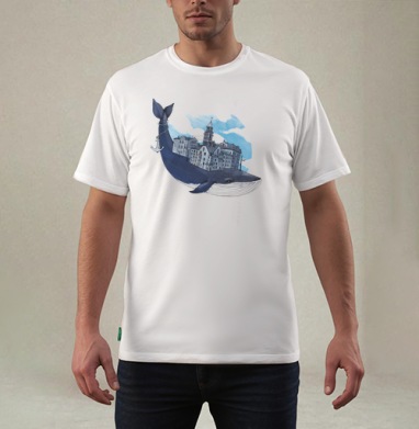 Whale city, Футболка мужская REGULAR белая