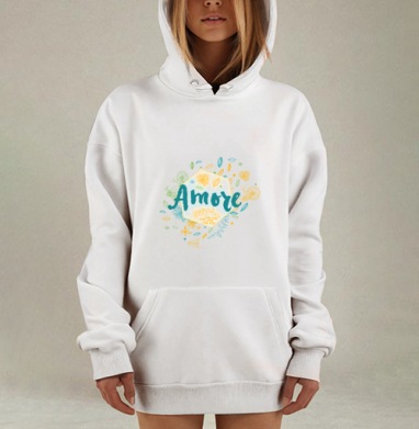 Я люблю тебя, Hoodie Mjhigh Dig, оверсайз, утепленная
