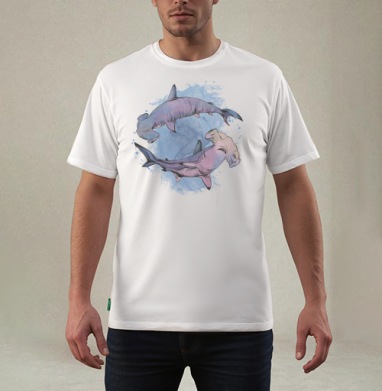 Акварельные Монстры Акулы - Магазин футболок besenheide - Дизайнерские принты