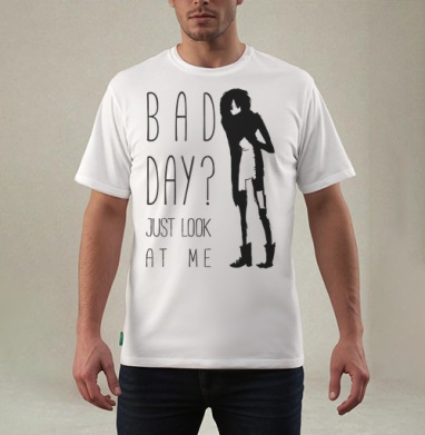 BAD DAY? / ПЛОХОЙ ДЕНЬ?, Футболка мужская REGULAR белая
