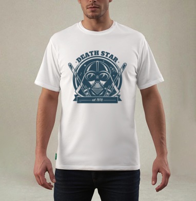Винтажный символ космоса Death Star / Звезда Смерти дарт вейдер шлем, Футболка мужская REGULAR белая