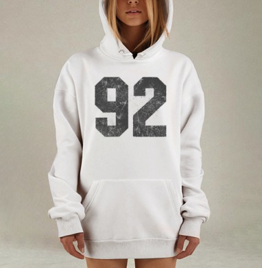 Винтажный черный номер ретро стиль 92, Hoodie Mjhigh Dig, оверсайз, утепленная