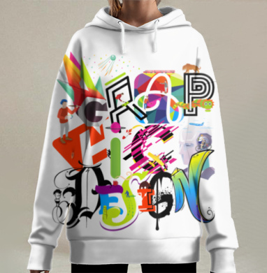 Многогранный креативный калейдоскоп ДИЗАЙН, Hoodie Long Oversize 3D