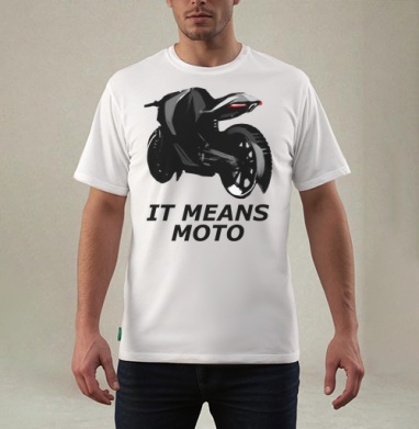 IT MEANS MOTO / ОЗНАЧАЕТ МОТО, Футболка мужская REGULAR белая