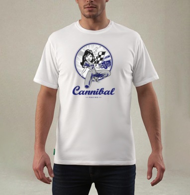 Девушка с гоночным флагом азартная скорость каннибал гонки - Cannibal Racing Crew