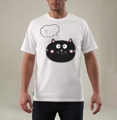 Котэ который думает, что он мышка, Футболка мужская REGULAR белая