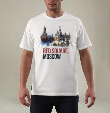 Красная площадь Санкт-Петербурга архитектурный памятник города, Футболка мужская REGULAR белая