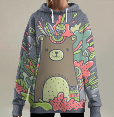 Медведик, Hoodie Long Oversize 3D