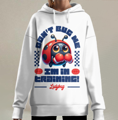 Милая божья коровка - боксер, Hoodie Long Oversize 3D