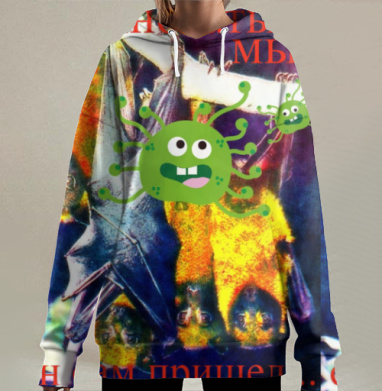 Летучие мыши и вирусы не виноватые мы он, Hoodie Long Oversize 3D