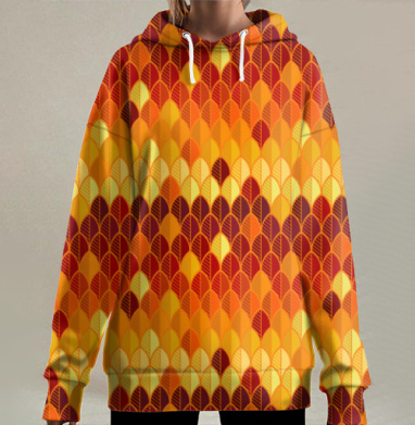 Декоративный паттерн «Осеннее тепло», Hoodie Long Oversize 3D