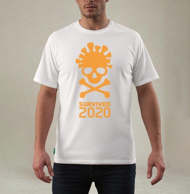 Выжил в 2020 году символ опасности 2020, Футболка мужская REGULAR белая