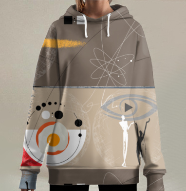 Человеческая связь созидание энергия свет дневные символы, Hoodie Long Oversize 3D