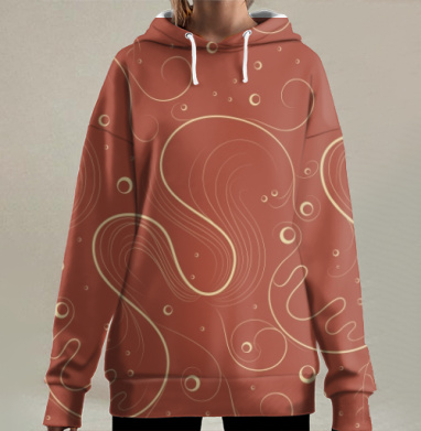 Elegant abstract flow / Элегантный узор для вашего дома и интерьера, Hoodie Long Oversize 3D