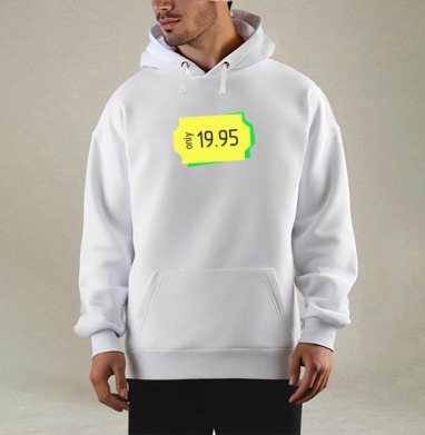 Рекламная плашка только всего 19.95, Толстовка Mjhigh, утепленная