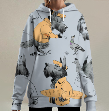 Теьеры набросок, Hoodie Long Oversize 3D
