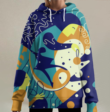 Украсим новый год, Hoodie Long Oversize 3D