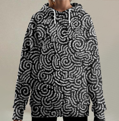 Веревка узор, Hoodie Long Oversize 3D