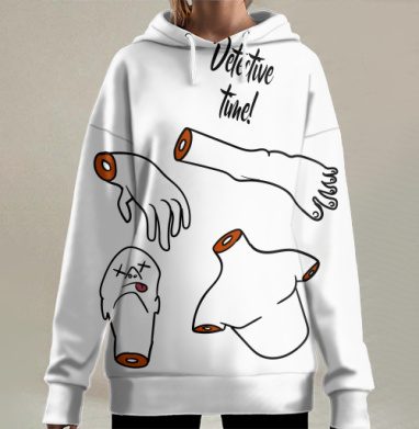 Отрезанные части тела детективная игра время детектива, Hoodie Long Oversize 3D